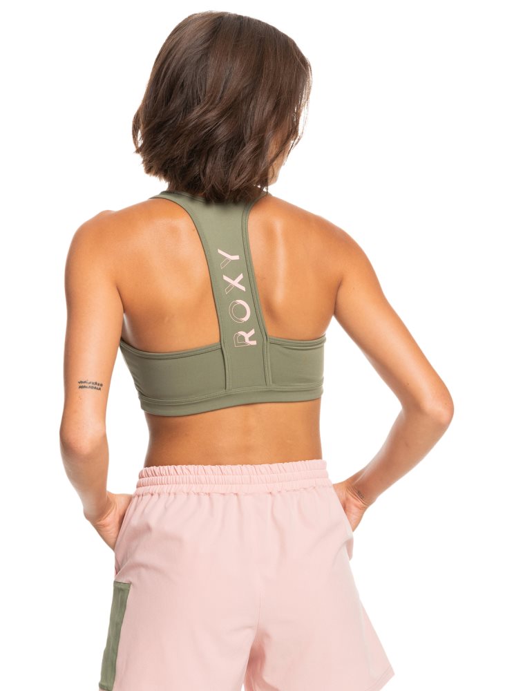 Soutien Gorge Sport Roxy Back To You 2 Racerback Vert Foncé Femme | UYK-71348106