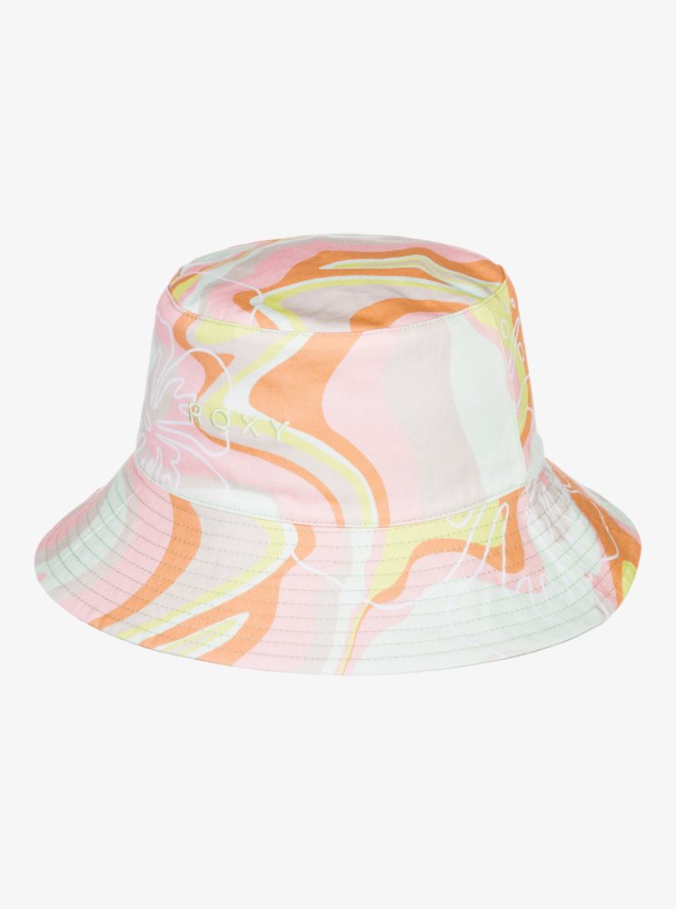 Chapeaux Roxy Jasmine Paradise Reversible Bucket Rose Stripes Femme | BYJ-69374794