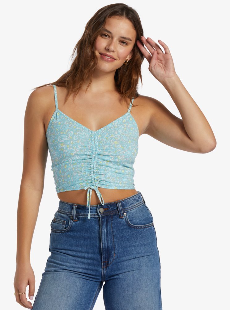 Hauts Roxy Vibrant Light Lanières Crop Bleu Femme | PSF-13425700