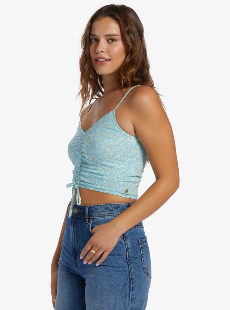 Hauts Roxy Vibrant Light Lanières Crop Bleu Femme | PSF-13425700