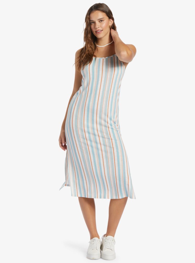 Peignoir Roxy Warm Horizons Mid Length Low Back Blanche Stripes Femme | BYV-90053627