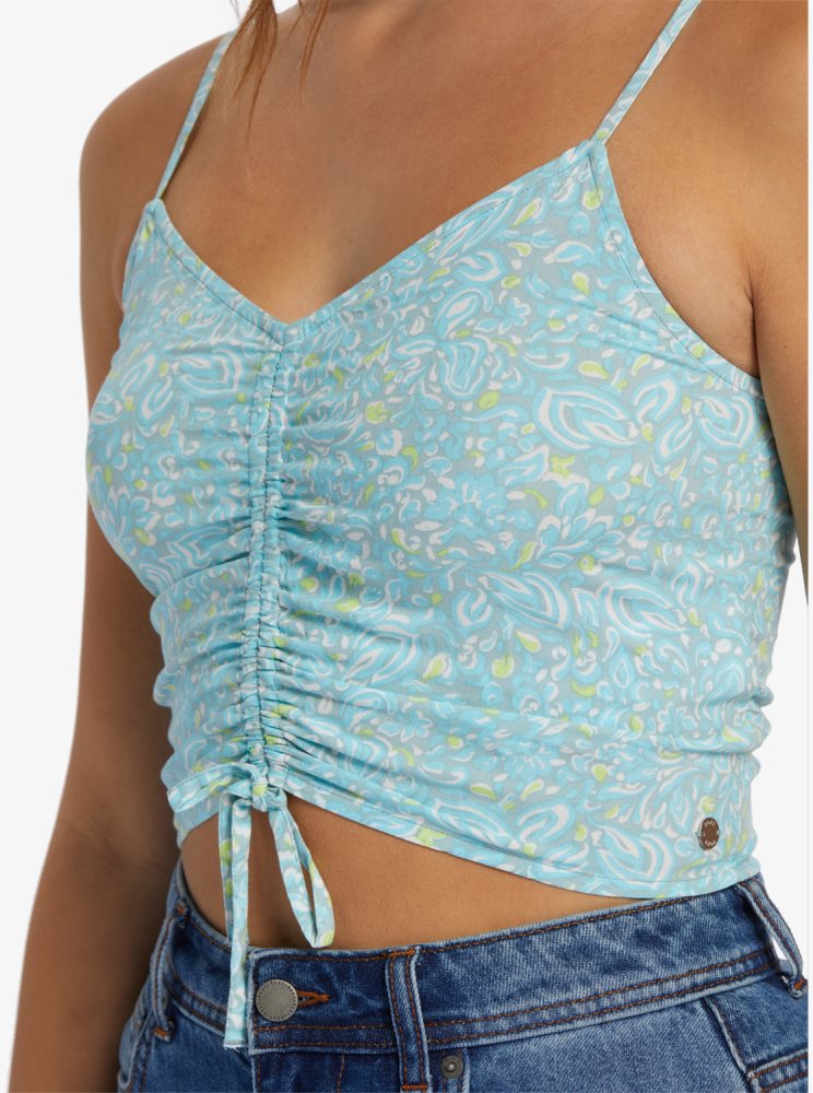 Hauts Roxy Vibrant Light Lanières Crop Bleu Femme | PSF-13425700