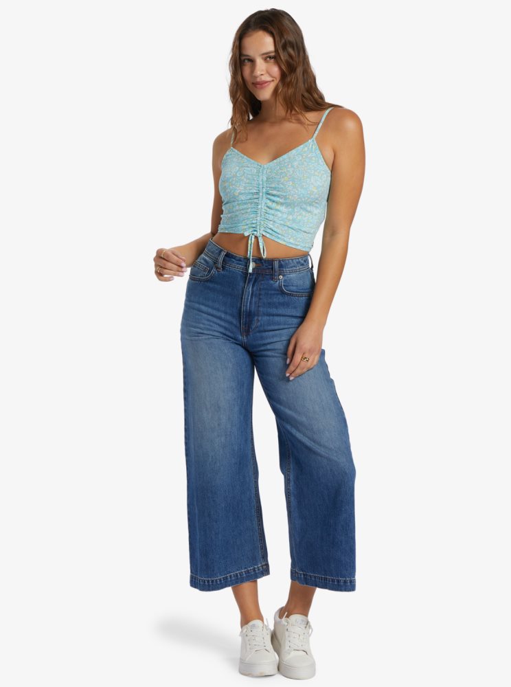 Hauts Roxy Vibrant Light Lanières Crop Bleu Femme | PSF-13425700