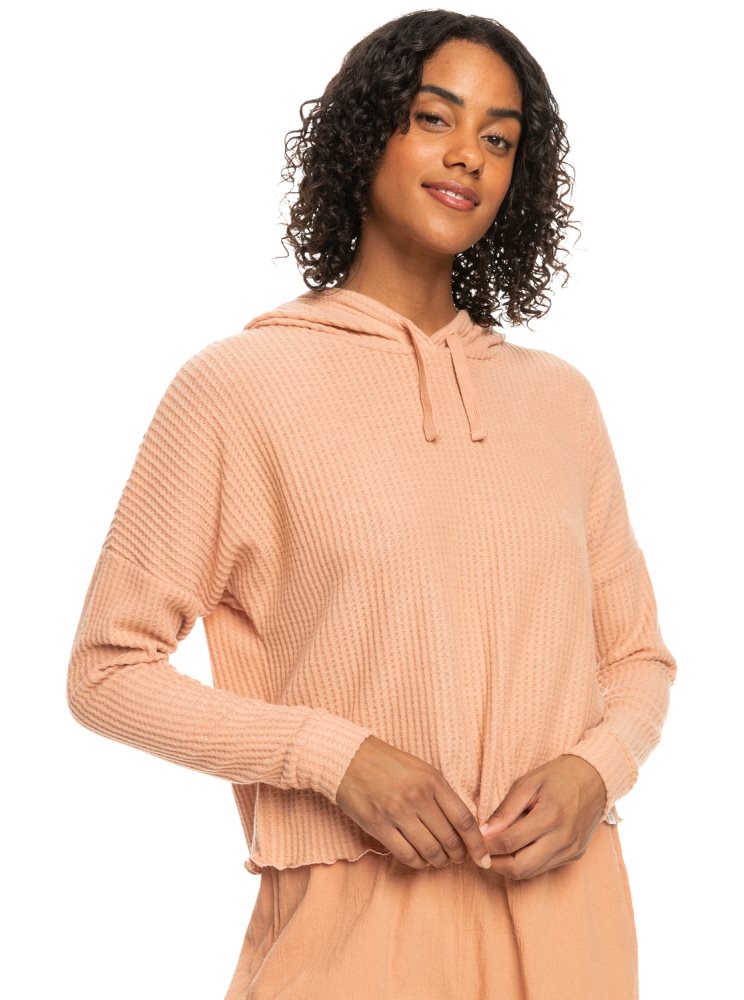 Sweat à Capuche Roxy Twilight Mood Cozy Thermal Rose Femme | FCQ-07550056