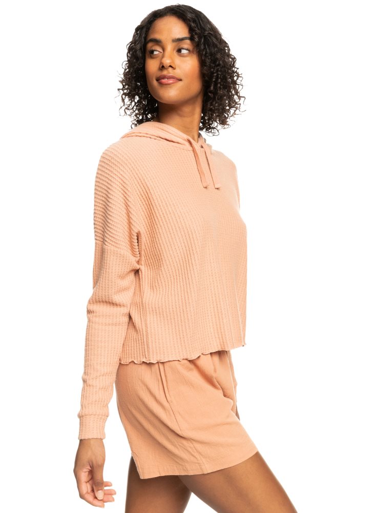 Sweat à Capuche Roxy Twilight Mood Cozy Thermal Rose Femme | FCQ-07550056