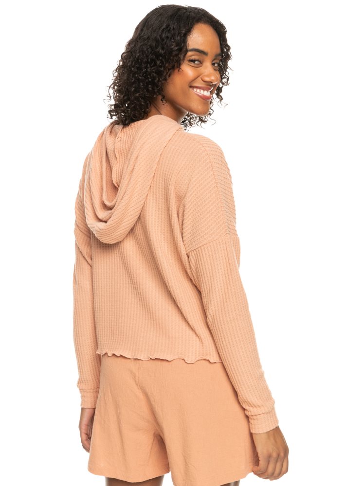 Sweat à Capuche Roxy Twilight Mood Cozy Thermal Rose Femme | FCQ-07550056