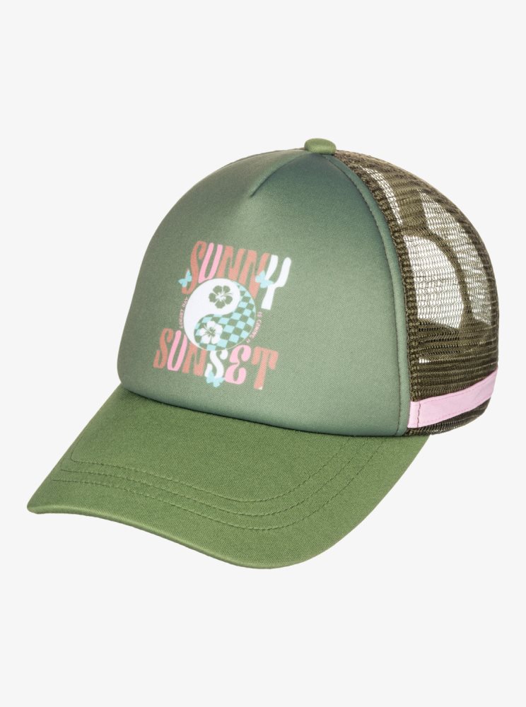 Chapeaux Roxy Dig This Trucker Vert Olive Vert Femme | BJW-25146969