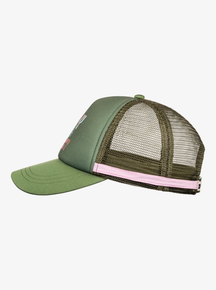 Chapeaux Roxy Dig This Trucker Vert Olive Vert Femme | BJW-25146969