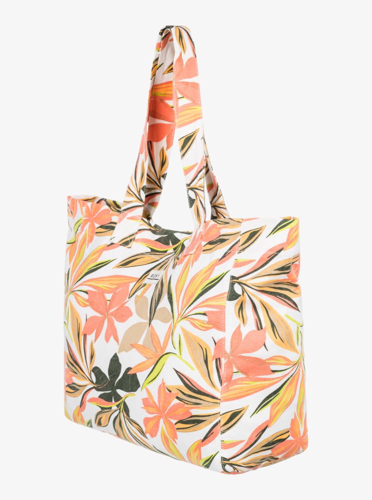 Sacs Roxy Anti Bad Vibes Printed Large Tote Blanche Femme | NNB-28346441