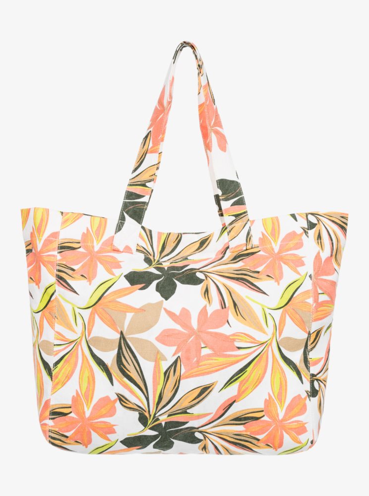 Sacs Roxy Anti Bad Vibes Printed Large Tote Blanche Femme | NNB-28346441