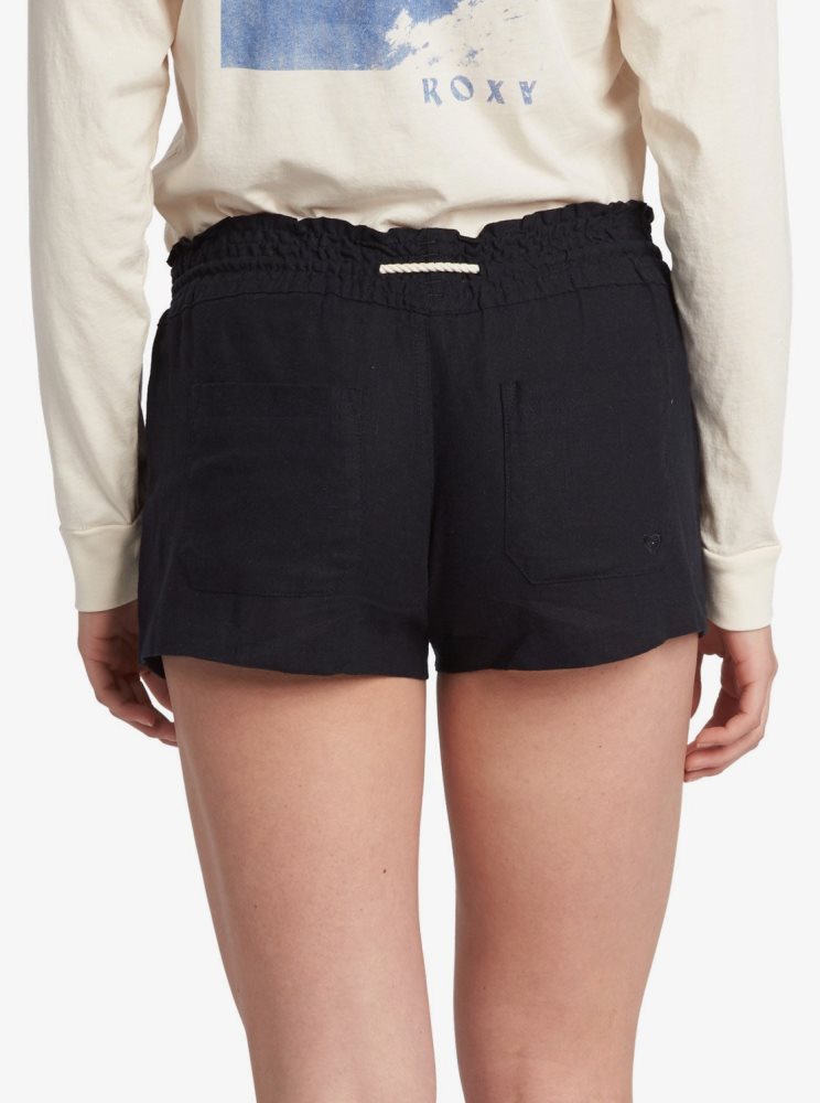 Shorts Roxy Oceanside Elasticized Noir Femme | XMS-56973072