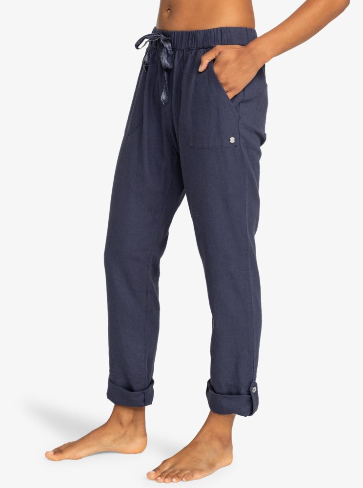 Pantalon Roxy On The Seashore Cargo Indigo Femme | EJB-27088422