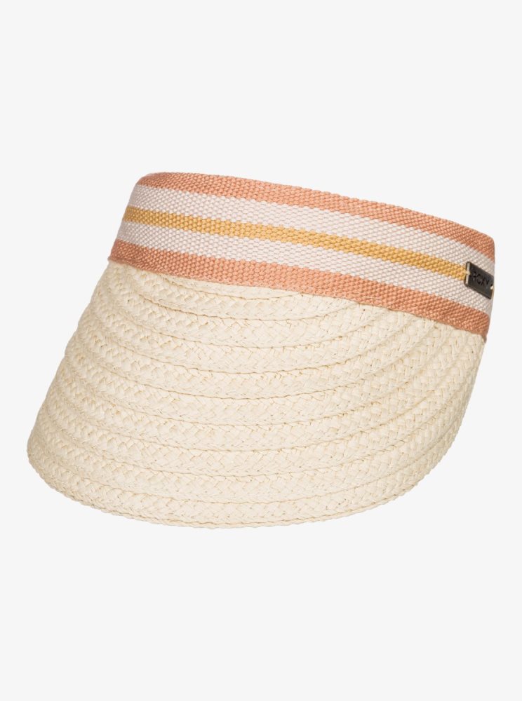 Chapeaux Roxy Sunny Morning Straw Visor Beige Femme | ZOG-58930116