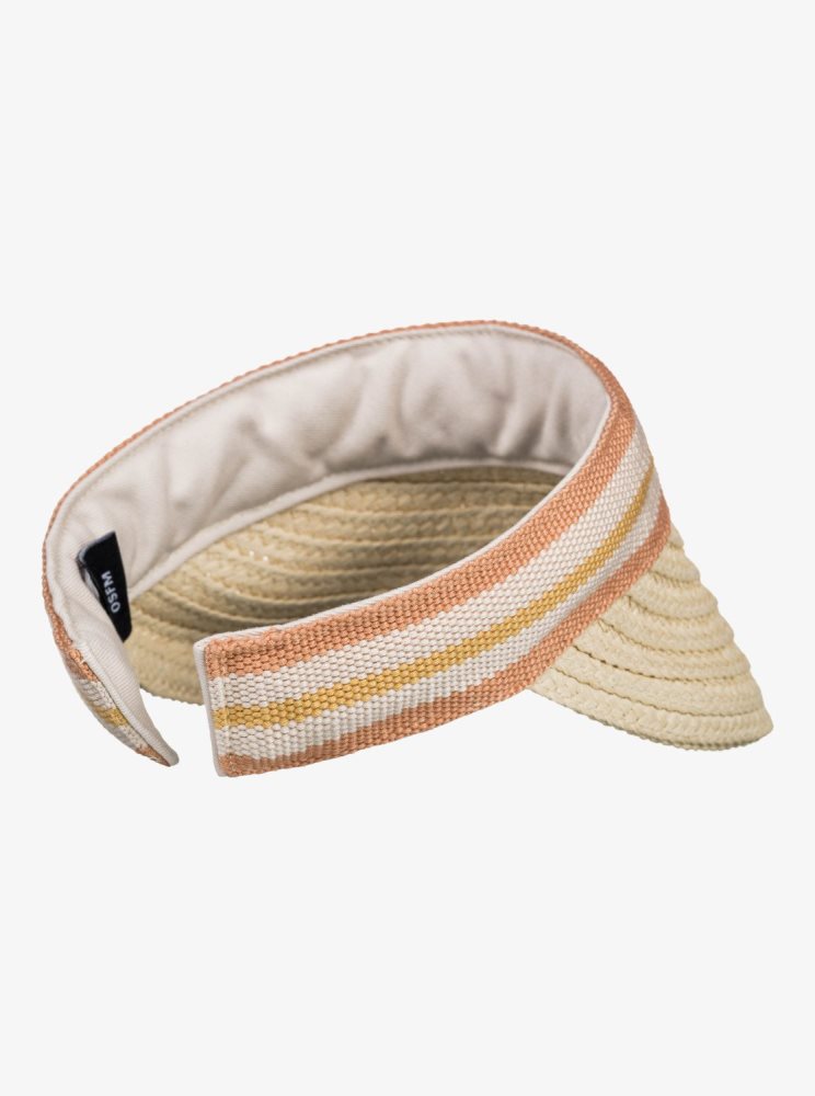 Chapeaux Roxy Sunny Morning Straw Visor Beige Femme | ZOG-58930116