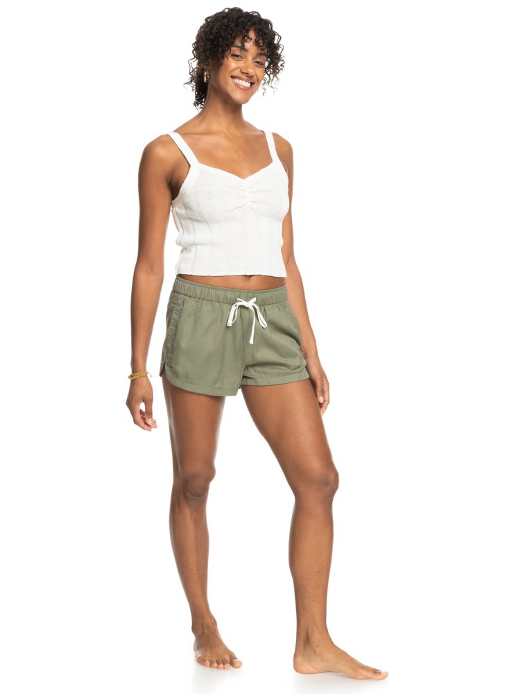 Shorts Roxy New Impossible Love Elasticized Vert Femme | UQH-80090622