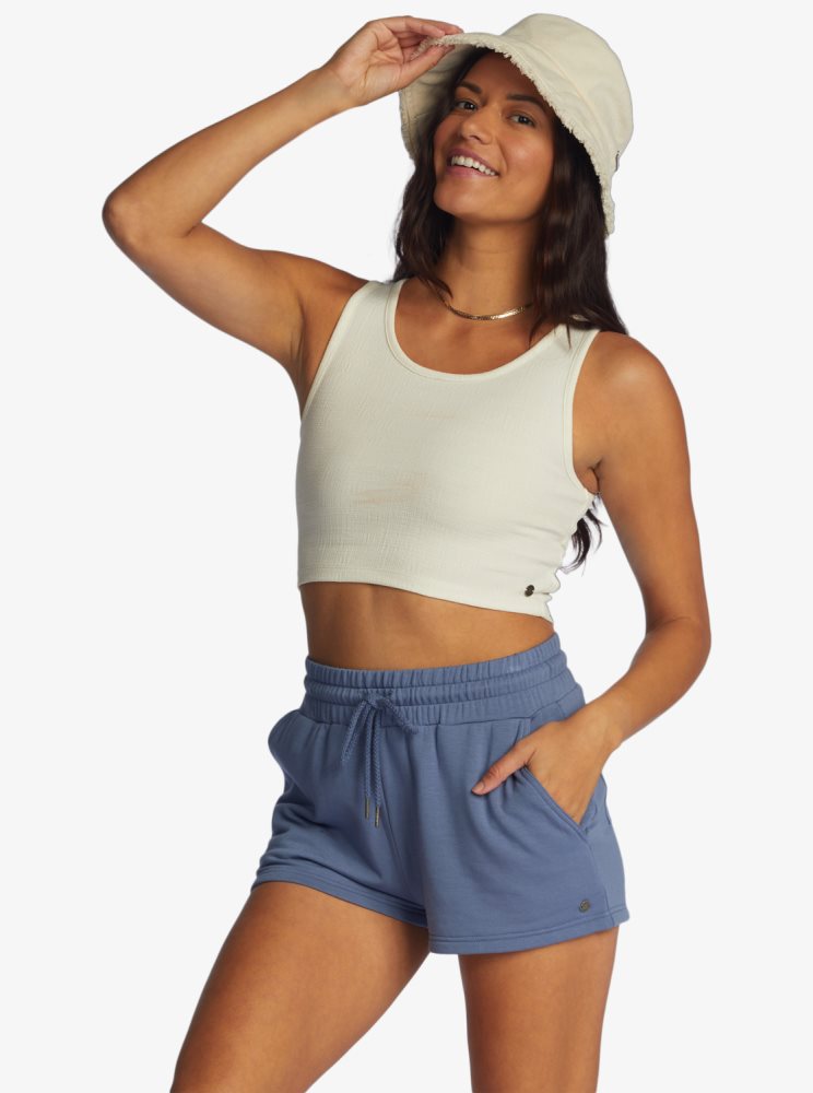 Shorts Roxy Check Out Sweat Bleu Femme | FWP-07575605