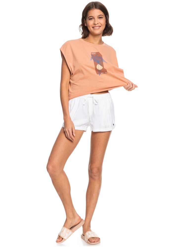 Shorts Roxy New Impossible Love Elasticized Blanche Femme | QUY-61749686