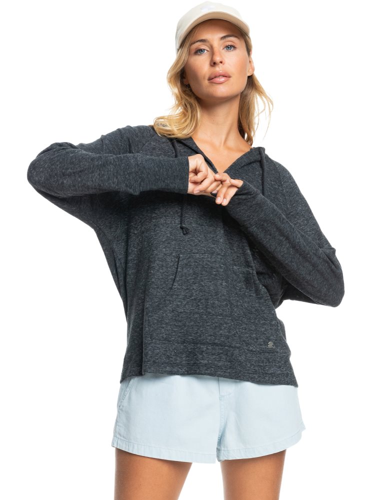 Sweat à Capuche Roxy Destination Surf Grise Foncé Femme | OOE-47988246