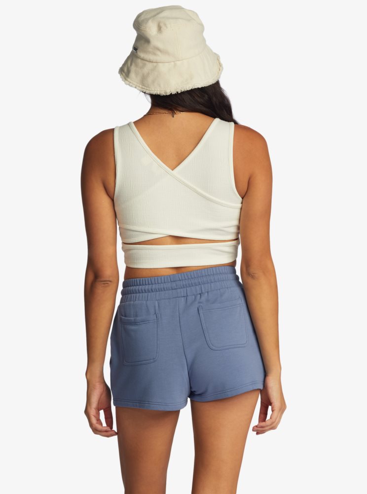 Shorts Roxy Check Out Sweat Bleu Femme | FWP-07575605