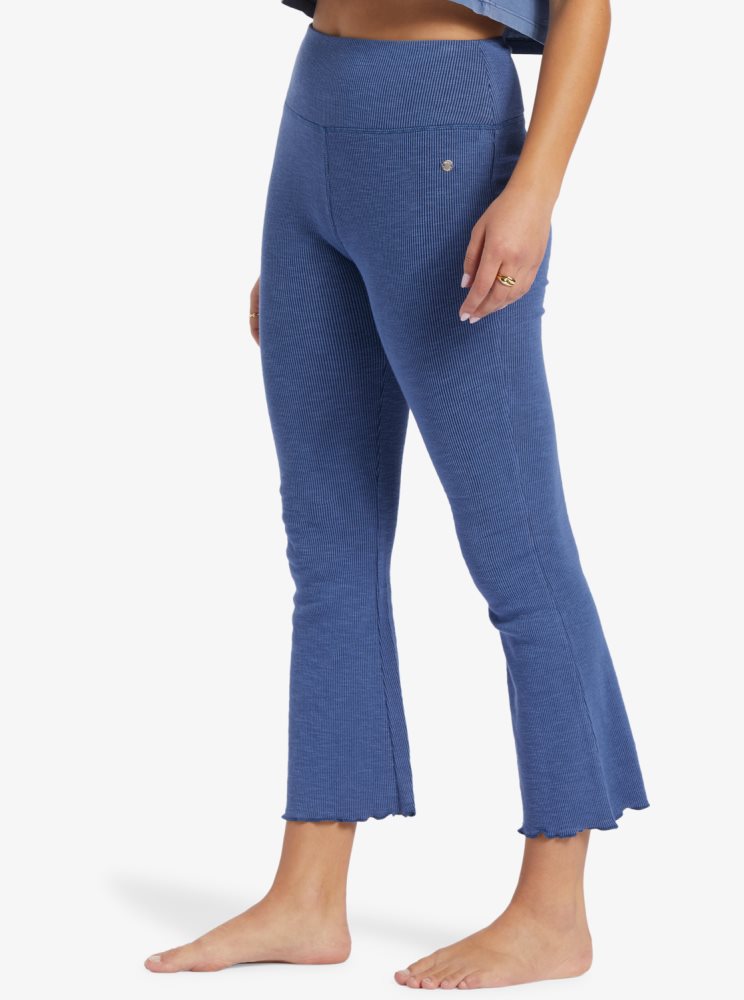 Pantalon Roxy Zuma Knit High Taille Knit Flare Indigo Femme | GXR-72620717