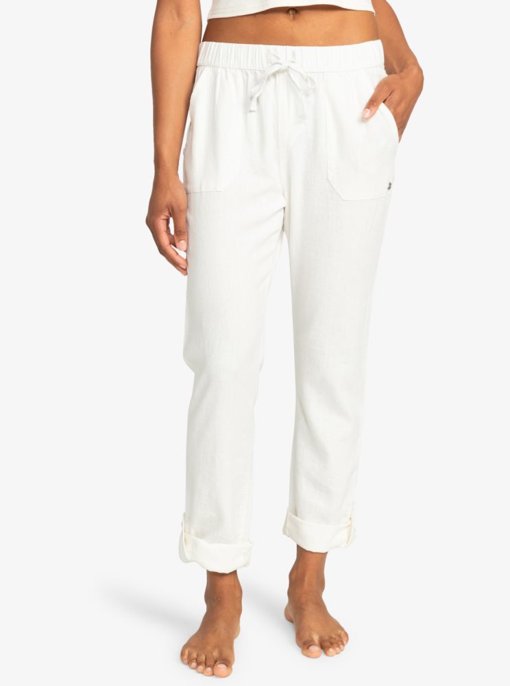 Pantalon Roxy On The Seashore Cargo Blanche Femme | WRM-85415676