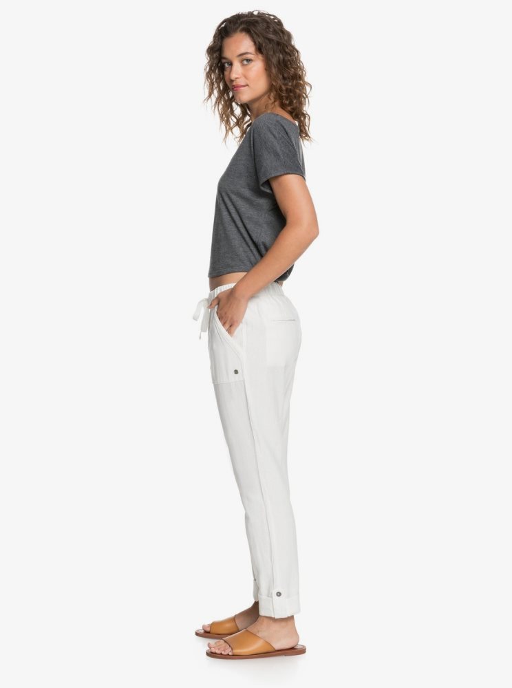 Pantalon Roxy On The Seashore Cargo Blanche Femme | WRM-85415676