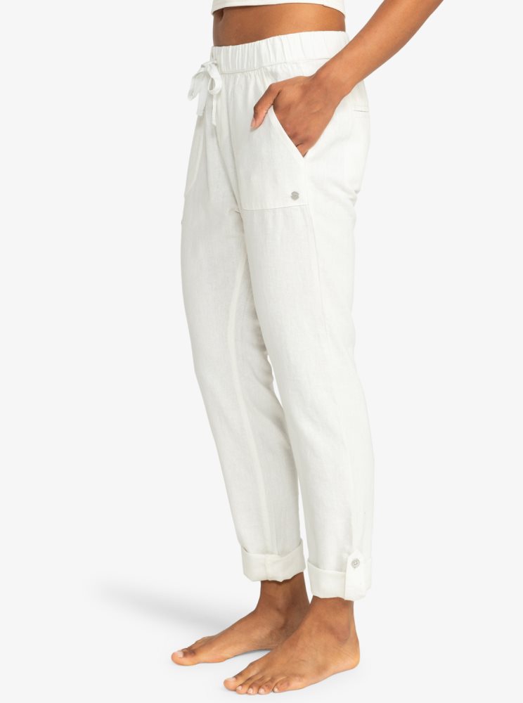 Pantalon Roxy On The Seashore Cargo Blanche Femme | WRM-85415676