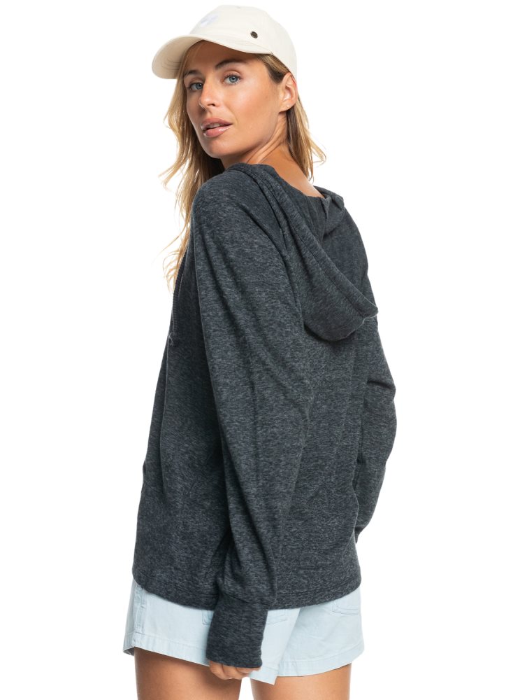 Sweat à Capuche Roxy Destination Surf Grise Foncé Femme | OOE-47988246