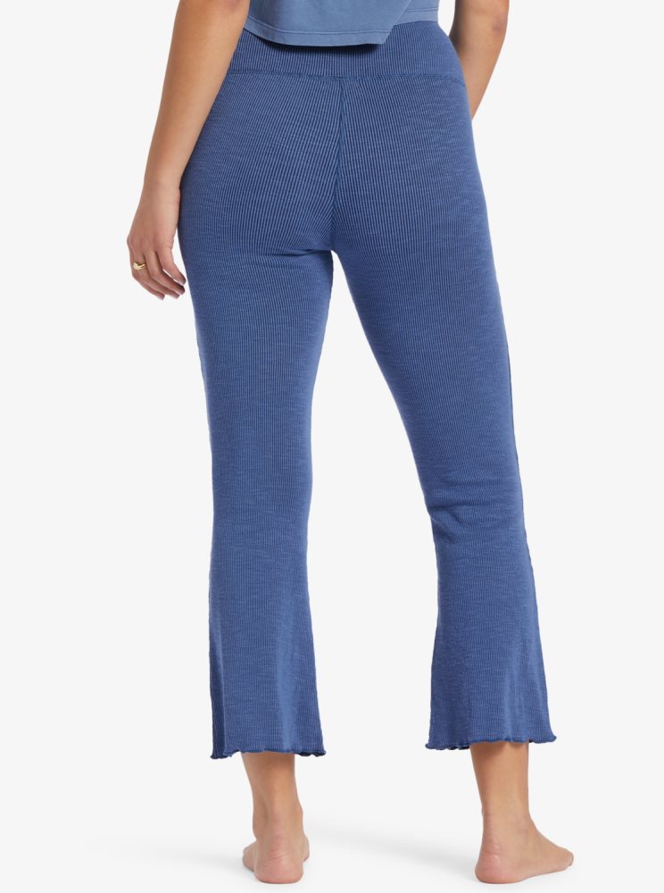 Pantalon Roxy Zuma Knit High Taille Knit Flare Indigo Femme | GXR-72620717