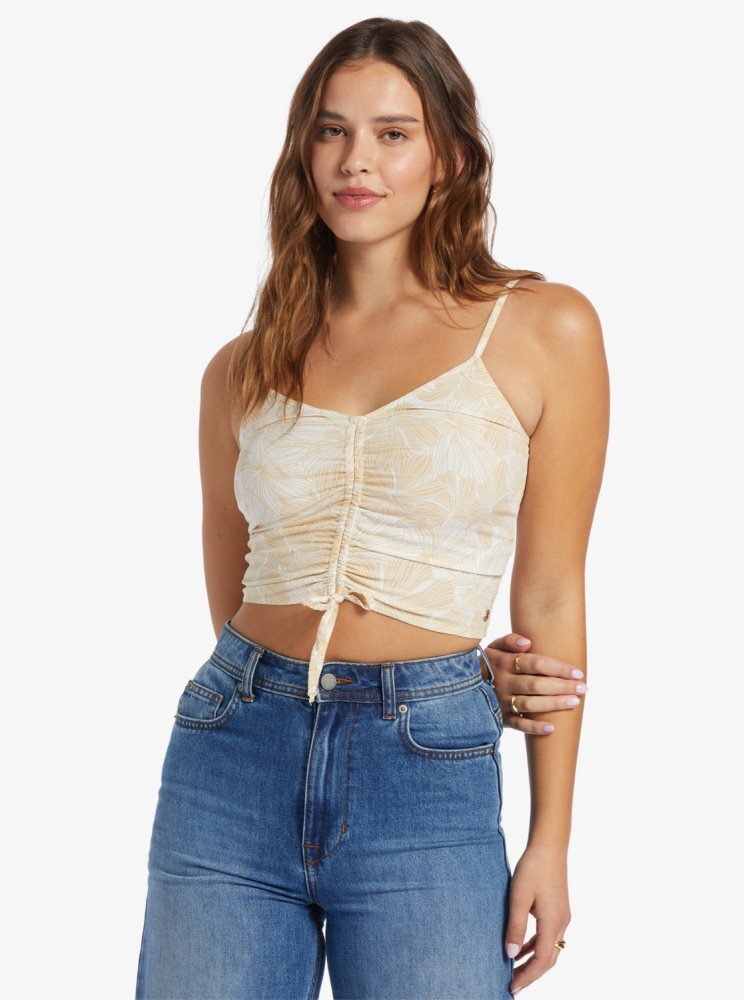 Hauts Roxy Vibrant Light Lanières Crop Blanche Femme | EKT-08324493