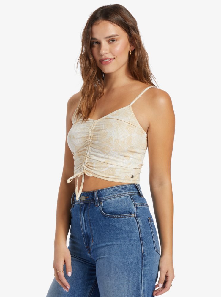 Hauts Roxy Vibrant Light Lanières Crop Blanche Femme | EKT-08324493