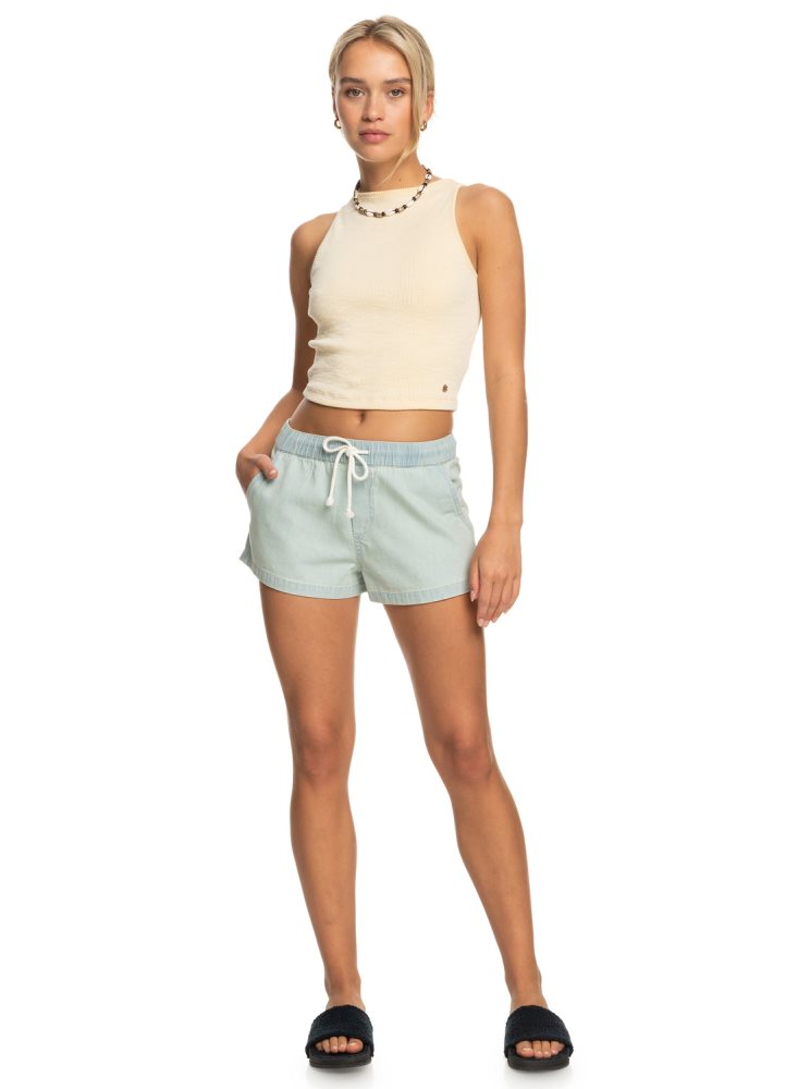 Shorts Roxy Go To The Beach Denim Bleu Femme | SPK-70784680