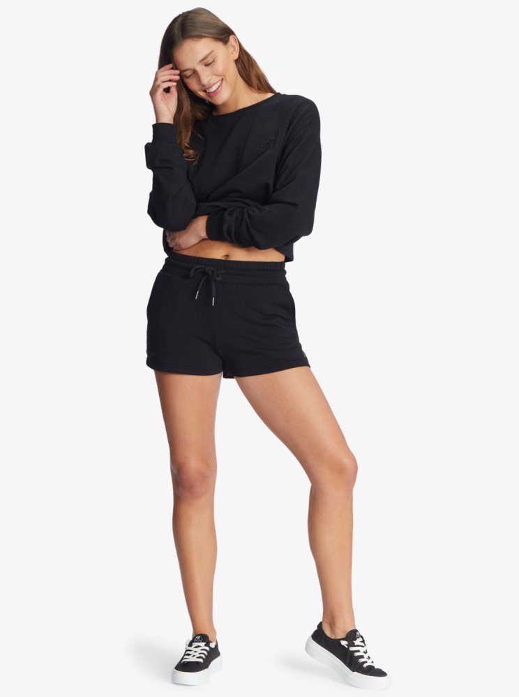 Shorts Roxy Check Out Sweat Grise Foncé Femme | IAI-95067291