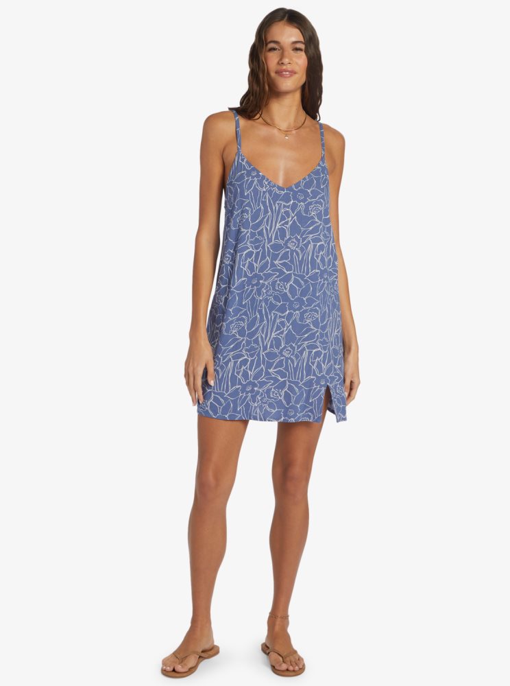 Peignoir Roxy Daytrip Mini V-Neck Slip Bleu Femme | XAC-30228031