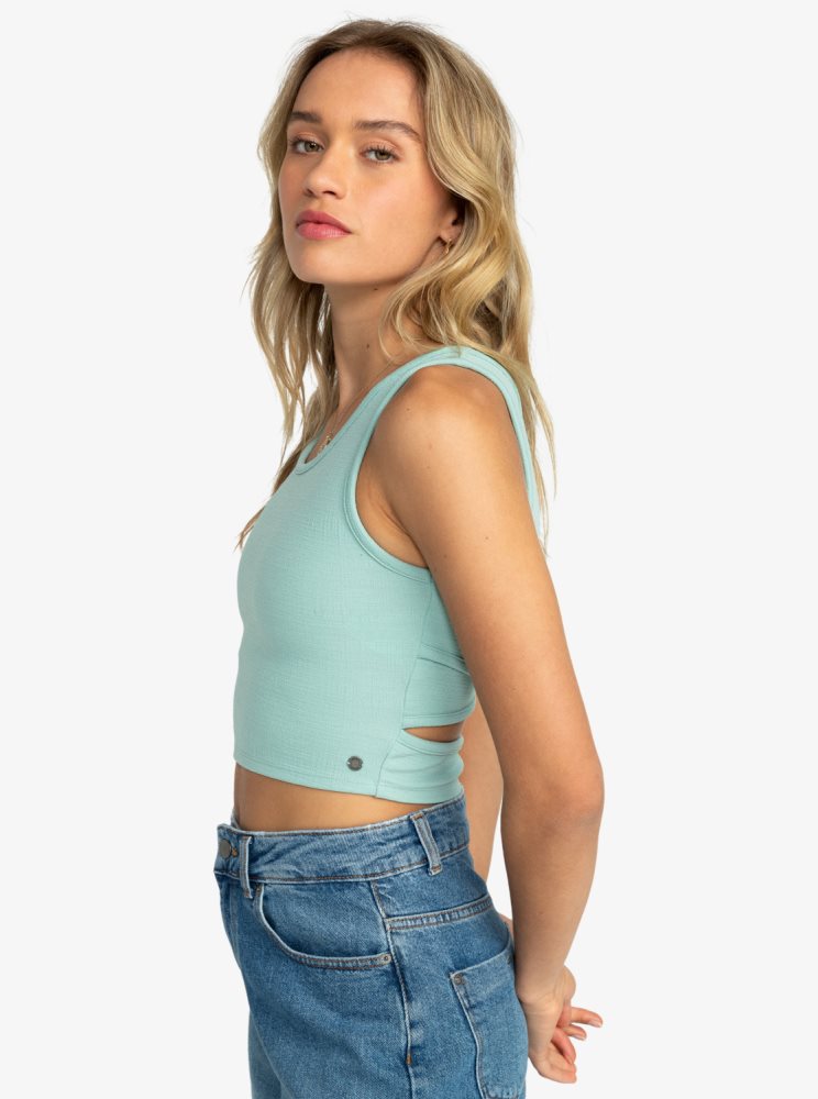 Hauts Roxy Good Keepsake Crop Bleu Femme | QOL-78872820