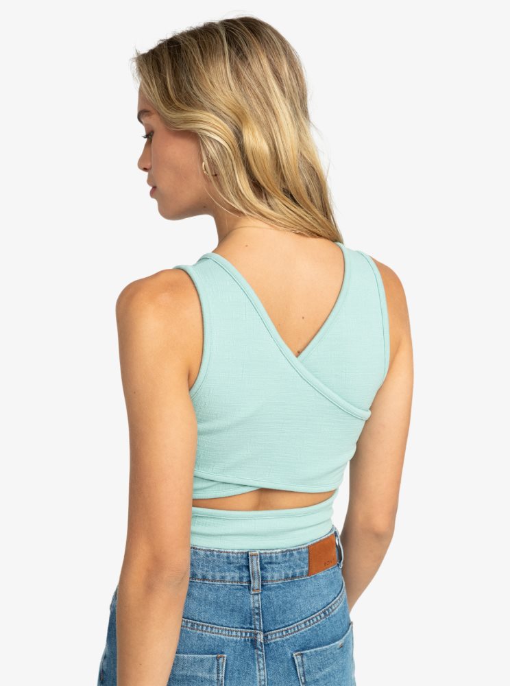 Hauts Roxy Good Keepsake Crop Bleu Femme | QOL-78872820