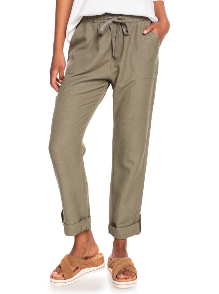 Pantalon Roxy On The Seashore Cargo Vert Femme | LYR-09859678