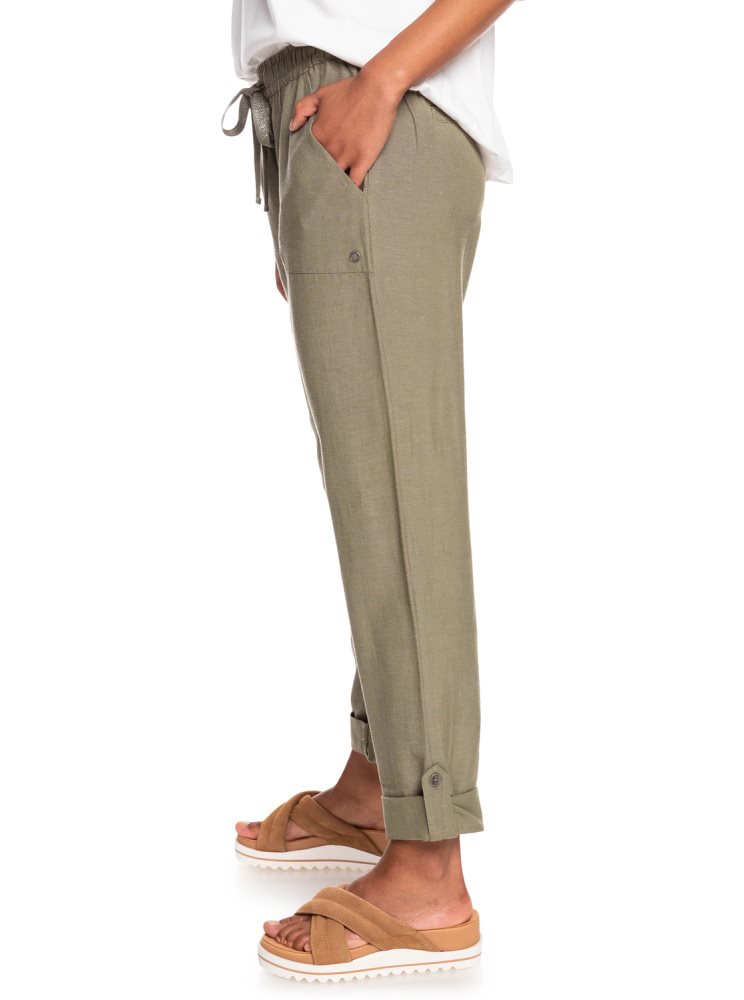 Pantalon Roxy On The Seashore Cargo Vert Femme | LYR-09859678