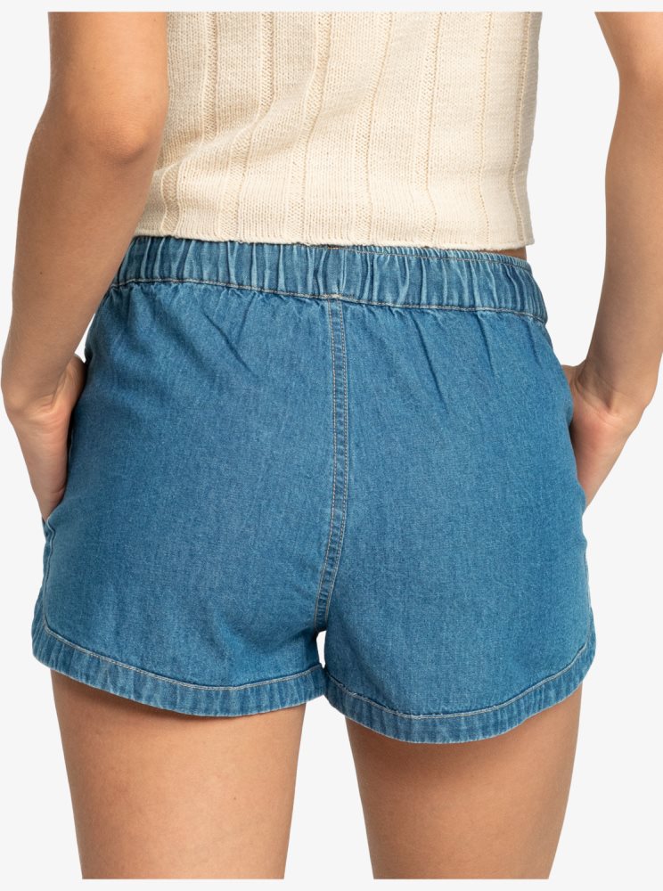 Shorts Roxy New Impossible Denim Bleu Femme | FHD-04312556