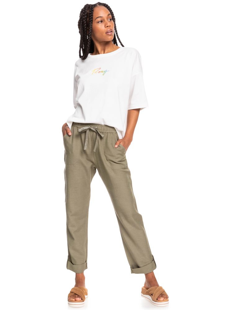 Pantalon Roxy On The Seashore Cargo Vert Femme | LYR-09859678