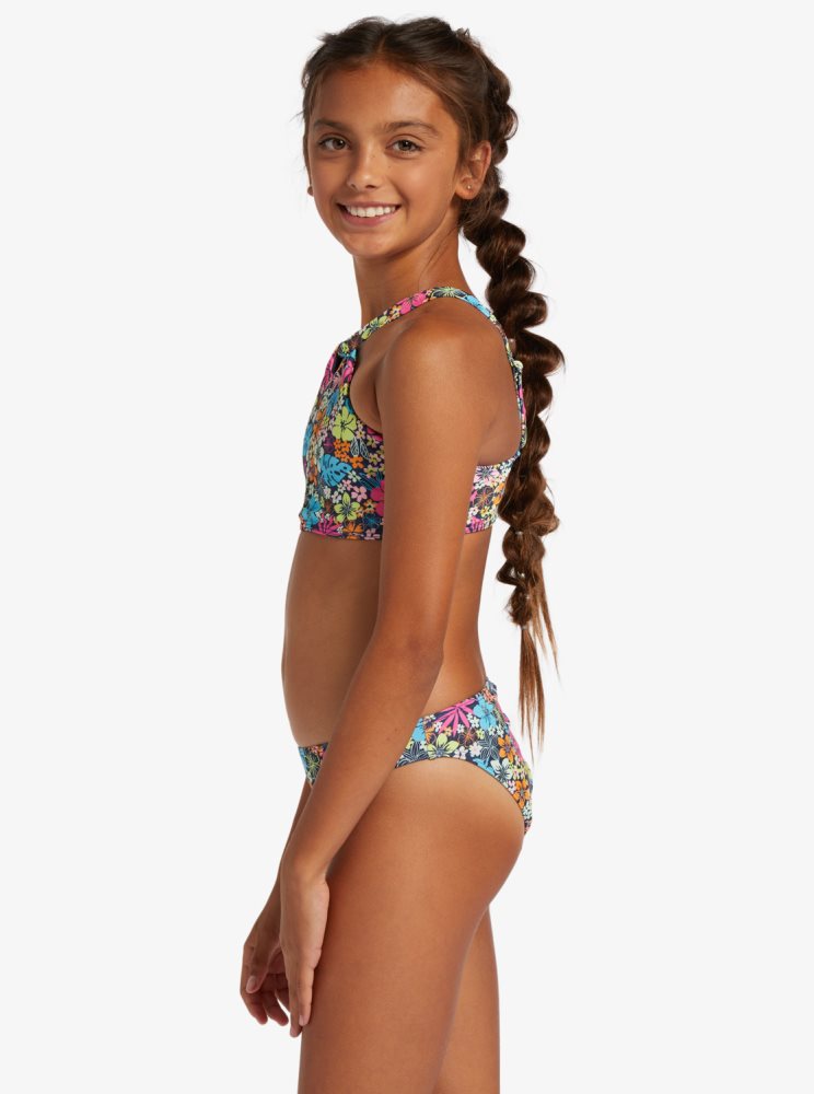 Bikini Roxy 4-16 Daisy Mood Two Piece Crop Top Set Indigo Enfant | KTK-96700911