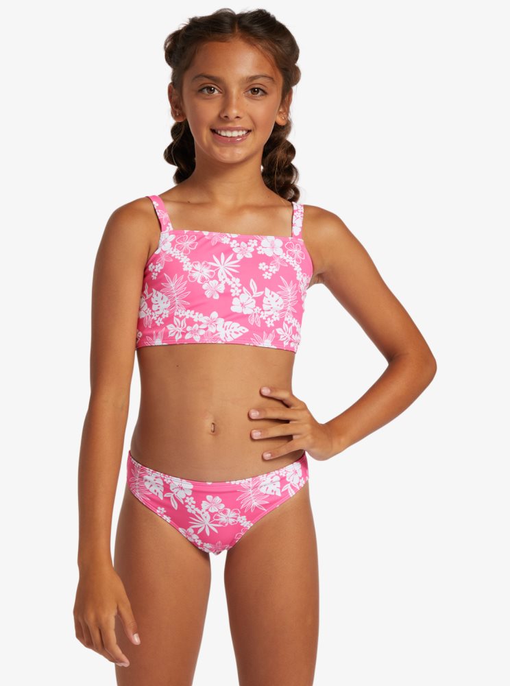 Bikini Roxy 4-16 Aloha Spirit Two Piece Crop Top Set Rose Enfant | ZZQ-35651210