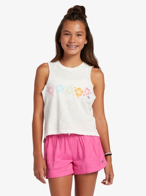 T Shirts Roxy 4-16 Lei Line Sans Manches Blanche Enfant | DSJ-93238378