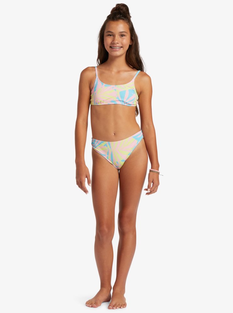 Bikini Roxy 4-16 Palms Colors Two Piece Bralette Set Vert Enfant | QLW-55750588