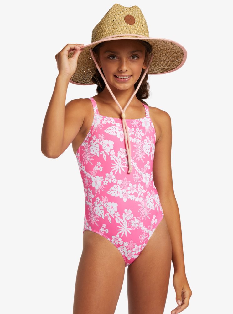 Maillots De Bain Roxy 4-16 Aloha Spirit Rose Enfant | FJE-64836108