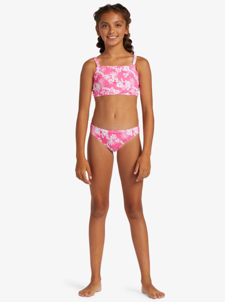 Bikini Roxy 4-16 Aloha Spirit Two Piece Crop Top Set Rose Enfant | ZZQ-35651210