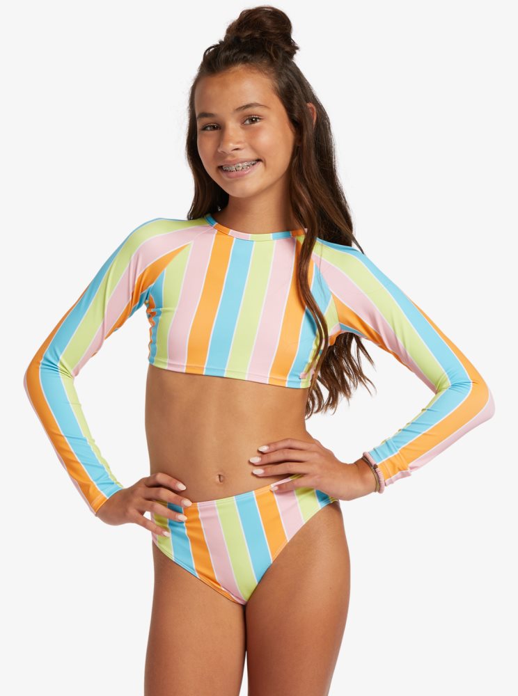 Rashguards Roxy 4-16 Last In Paradise Cropped Long Sleeve UPF 50 Set Multicolore Enfant | PKB-84962498