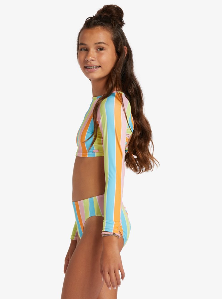 Rashguards Roxy 4-16 Last In Paradise Cropped Long Sleeve UPF 50 Set Multicolore Enfant | PKB-84962498