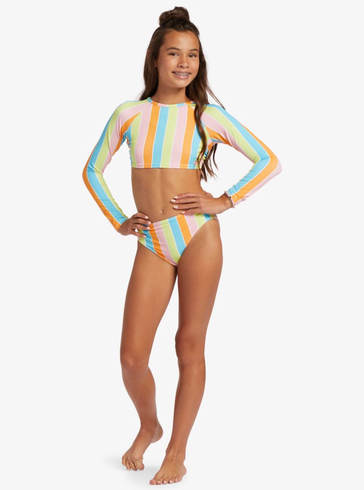 Rashguards Roxy 4-16 Last In Paradise Cropped Long Sleeve UPF 50 Set Multicolore Enfant | PKB-84962498