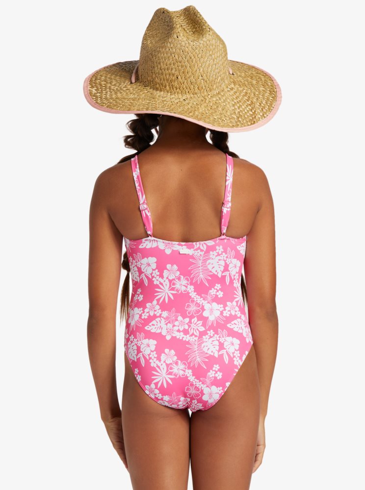 Maillots De Bain Roxy 4-16 Aloha Spirit Rose Enfant | FJE-64836108